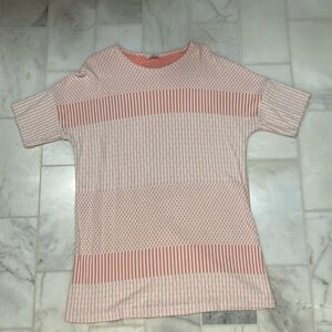 Zara Coral & White Mini Dress, Size Large